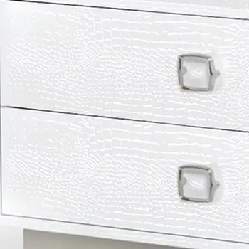 19" White Solid and Manufactured Wood Two Drawer Nightstand