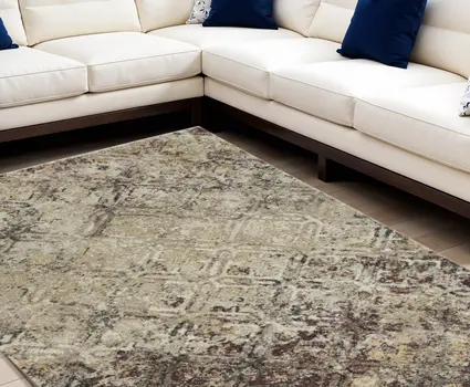 8' X 11' Brown Diamond Area Rug