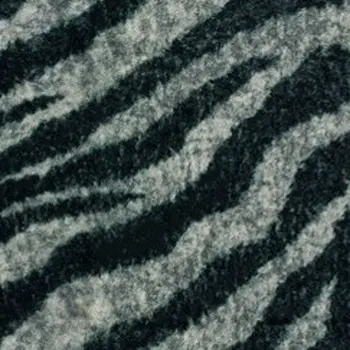 8' X 10' Black and Gray Zebra Print Shag Handmade Non Skid Area Rug