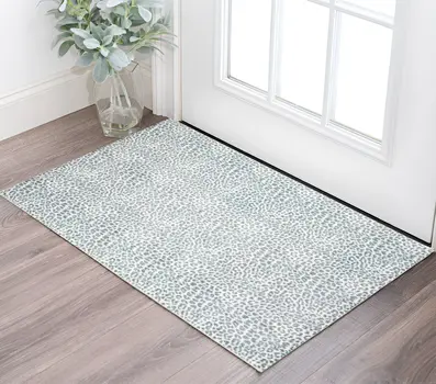 3' X 5' Grey Leopard Print Shag Handmade Non Skid Area Rug
