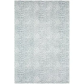 3' X 5' Grey Leopard Print Shag Handmade Non Skid Area Rug