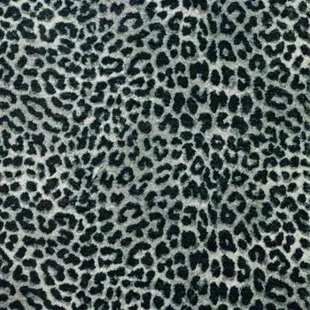 3' X 5' Black and Gray Leopard Print Shag Handmade Non Skid Area Rug