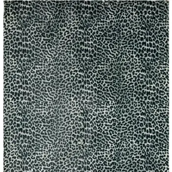 8' X 10' Black and Gray Leopard Print Shag Handmade Non Skid Area Rug
