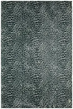 8' X 8' Black and Gray Leopard Round Shag Handmade Non Skid Area Rug