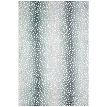 5' X 8' Grey Gazelle Print Shag Handmade Non Skid Area Rug