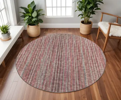 10' Pink Round Ombre Tufted Handmade Area Rug