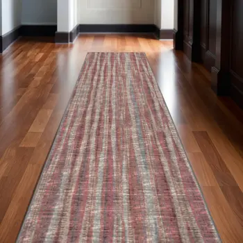 3' X 10' Pink Ombre Tufted Runner Rug