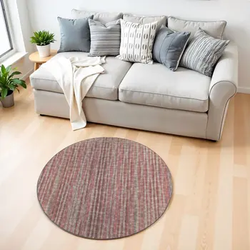 4' Pink Round Ombre Tufted Handmade Area Rug