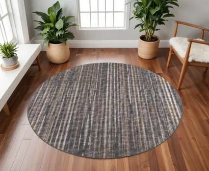 8' X 8' Brown Round Ombre Tufted Handmade Area Rug