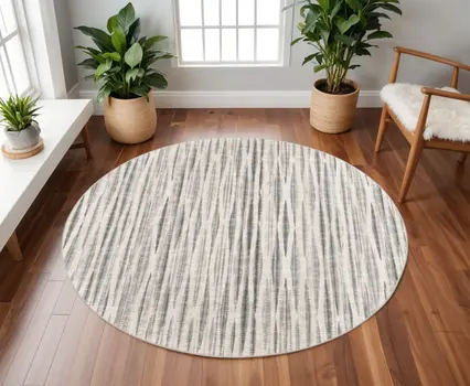 10' Ivory Round Ombre Tufted Handmade Area Rug