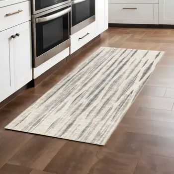 3' X 8' Ivory Ombre Tufted Handmade Runner Rug