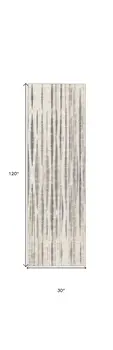 3' X 10' Ivory Ombre Tufted Runner Rug