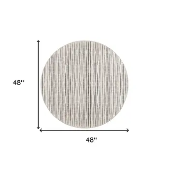 4' Ivory Round Ombre Tufted Handmade Area Rug