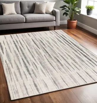 5' X 8' Ivory Ombre Tufted Handmade Area Rug