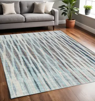 5' X 8' Blue Ombre Tufted Handmade Area Rug