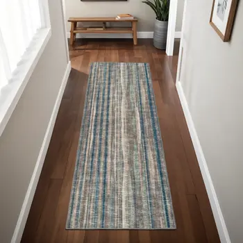 3' X 8' Brown Ombre Tufted Handmade Runner Rug
