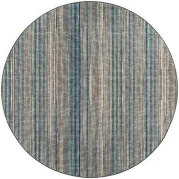 8' X 8' Brown Round Ombre Tufted Handmade Area Rug