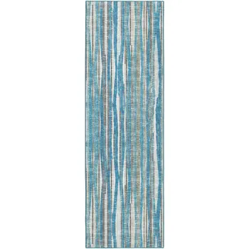 3' X 10' Blue Ombre Tufted Runner Rug