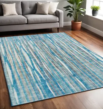 5' X 8' Blue Ombre Tufted Handmade Area Rug