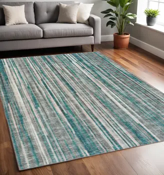 5' X 8' Blue Ombre Tufted Handmade Area Rug