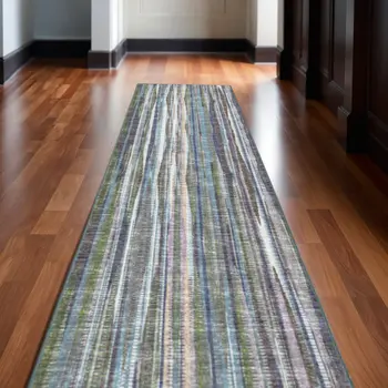 3' X 10' Purple Ombre Tufted Runner Rug
