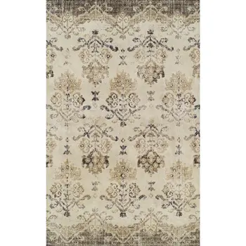 8' X 11' Beige and Brown Oriental Area Rug