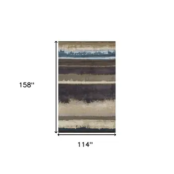 10' X 13' Beige and Brown Abstract Area Rug