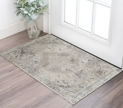 3' X 5' Ivory Oriental Distressed Area Rug