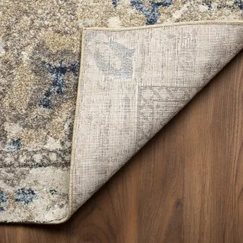 5' X 8' Ivory Oriental Distressed Area Rug