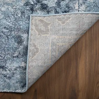 8' X 11' Blue Oriental Distressed Area Rug