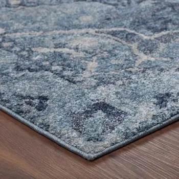 10' X 13' Blue and Ivory Oriental Area Rug