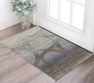 3' X 5' Brown and Beige Abstract Area Rug