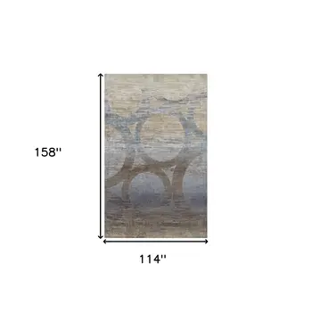 10' X 13' Brown and Beige Abstract Area Rug