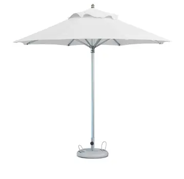 10' White Polyester Round Market Patio Umbrella