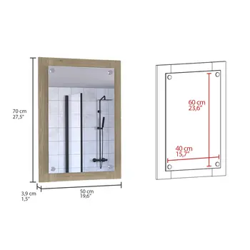 28" Wood Framed Bathroom Vanity Mirror