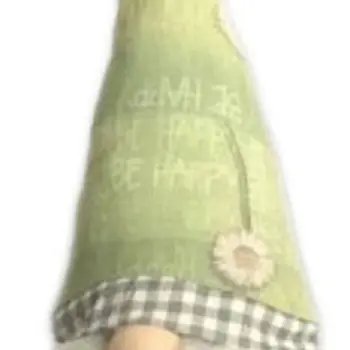 30" Green and White Fabric Christmas Standing Gnome Tabletop Sculpture