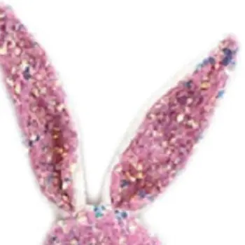 20" Pink and White Fabric Rabbit Easter Standing Gnome Tabletop Sculpture
