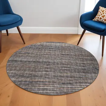 6' Brown Round Ombre Tufted Handmade Area Rug
