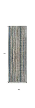 12' Brown and Beige Ombre Hand Tufted Runner Rug