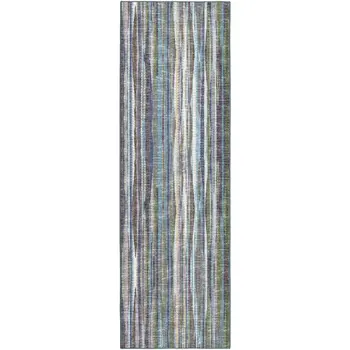 12' Blue and Ivory Ombre Hand Tufted Runner Rug