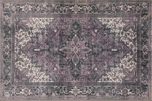 2' X 3' Purple Oriental Distressed Non Skid Area Rug