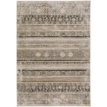 3' X 5' Brown Oriental Area Rug With Fringe