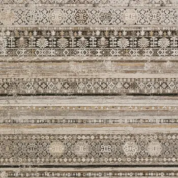 5' X 8' Brown Oriental Area Rug With Fringe