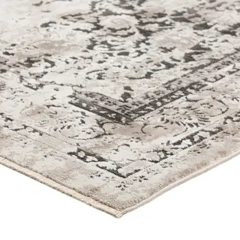 3' X 5' Black Oriental Area Rug With Fringe