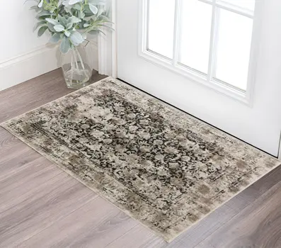 3' X 5' Black Oriental Area Rug With Fringe