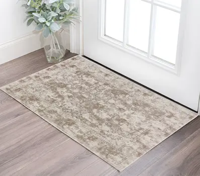 3' X 5' Brown Oriental Area Rug With Fringe