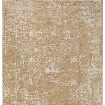 5' X 8' Beige Oriental Area Rug With Fringe
