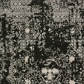 8' X 10' Black Oriental Area Rug With Fringe