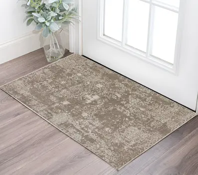 3' X 5' Gray Oriental Area Rug With Fringe
