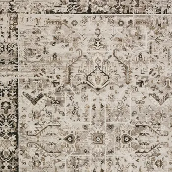 3' X 5' Gray Oriental Area Rug With Fringe
